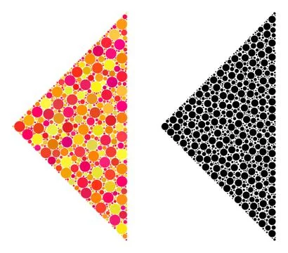 Dot Arrowhead Left Mosaic Icons Illustrazione stock