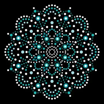 Dot art vector mandala, traditional Aboriginal dot painting design Stock Illustration