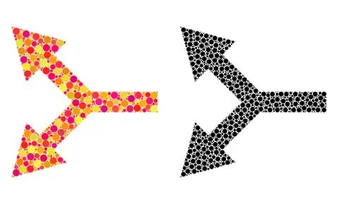 Dot Bifurcation Arrow Left Mosaic Icons 스톡 일러스트