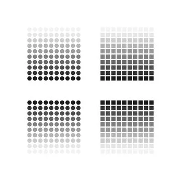 Dot black texture background. Gradient, fade graphic pattern in vectror flat Stock Illustration