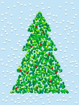 Dot Christmas tree Stock Illustration