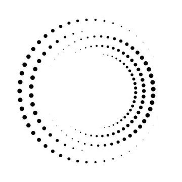 Dot circle pattern vector halftone. Circular burst dot halftone round design Stock Illustration