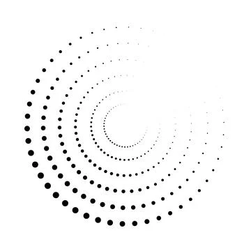 Dot circle pattern vector halftone. Circular burst dot halftone round design Stock Illustration