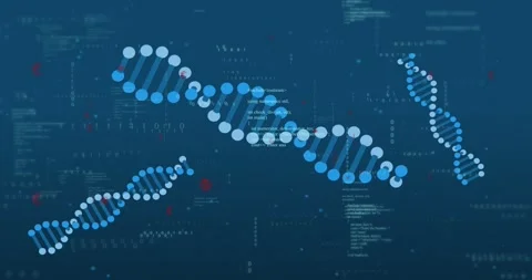 Dot clusters appearing, sparking main dotted helix forming, twisting and pulsing Stock Footage 321824934
