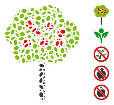 Dot Collage Apple Tree Stock Illustration