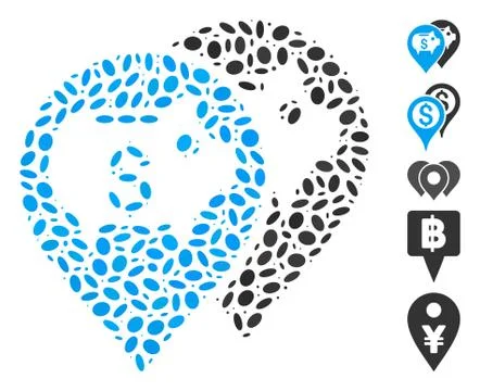 Dot Collage Bank Map Pointers Illustrazione stock