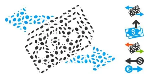 Dot Collage Banknotes Payments Stock Illustration