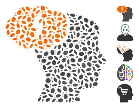Dot Collage Brainstorm 스톡 일러스트