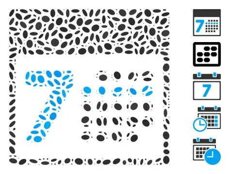 Dot Collage Calendar Week Stock Illustration