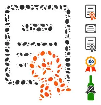 Dot Collage Certified Diploma Stock Illustration