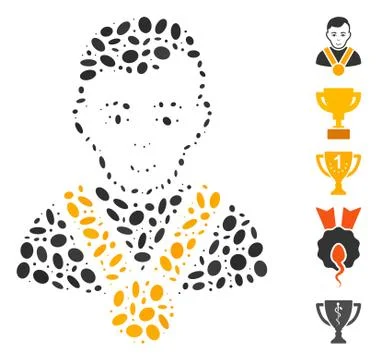Dot Collage Champion Illustrazione stock