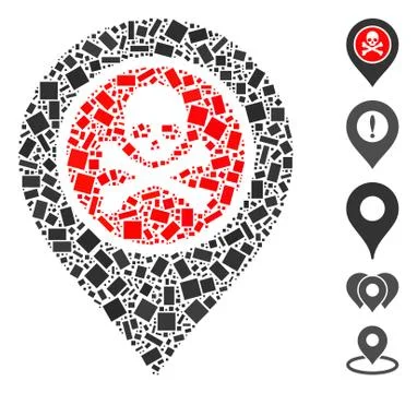 Dot Collage Dangerous Zone Pointer Illustrazione stock