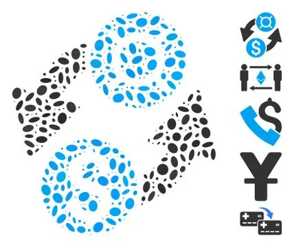 Dot Collage Dollar Currency Exchange Stock Illustration