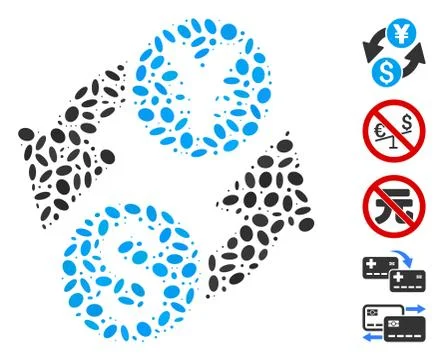 Dot Collage Dollar Yen Exchange Stock Illustration