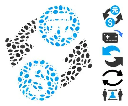 Dot Collage Dollar Yuan Exchange Stock Illustration