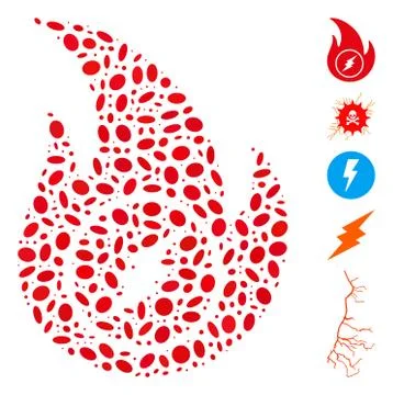 Dot Collage Electric Flame Illustrazione stock