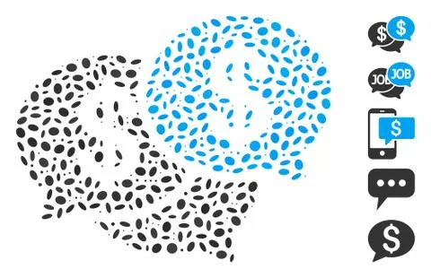 Dot Collage Financial Webinar Stock Illustration