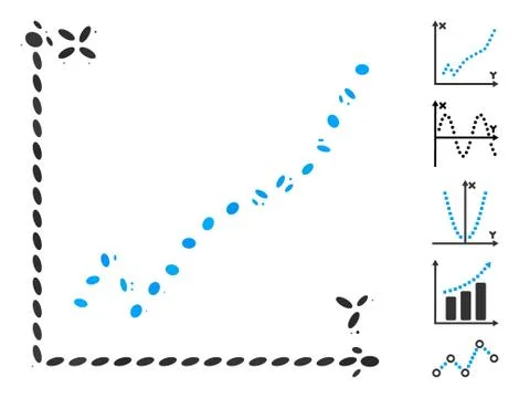 Dot Collage Function Plot Stock Illustration