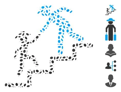 Dot Collage Gentleman Education Steps Illustrazione stock