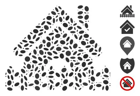 Dot Collage Home Fence Ilustração Stock