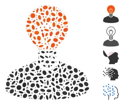 Dot Collage Inventor Stock Illustration