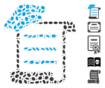 Dot Collage Knowledge Parchment Stock Illustration