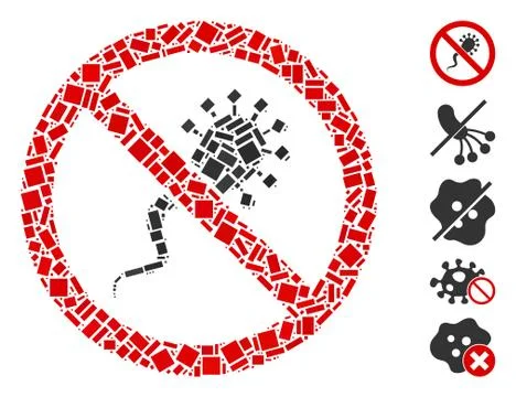 Dot Collage No Infection Stock Illustration