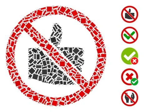 Dot Collage No Likes 스톡 일러스트