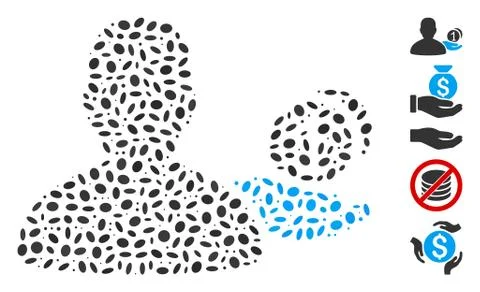 Dot Collage Panhandler Stock Illustration
