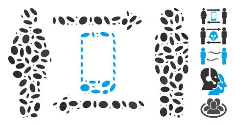 Dot Collage People Exchange Smartphone Stock Illustration