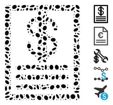 Dot Collage Price-List Illustrazione stock