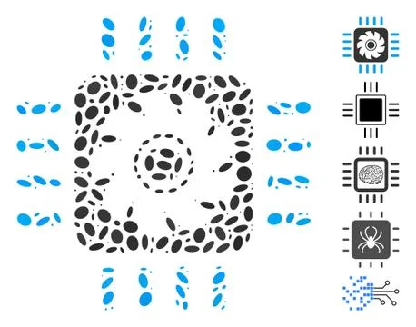 Dot Collage Processor Cooler Illustrazione stock