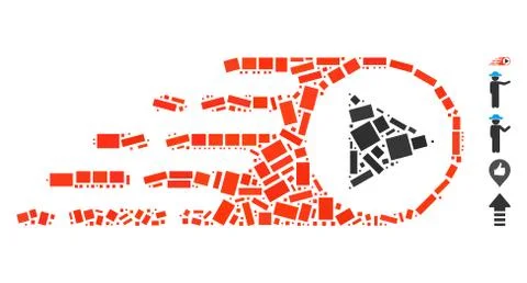 Dot Collage Rush Right Direction 스톡 일러스트