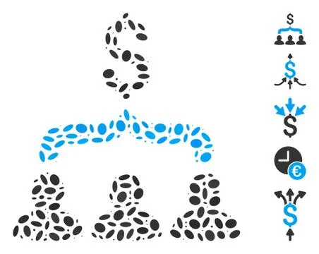 Dot Collage Sales Funnel Illustrazione stock