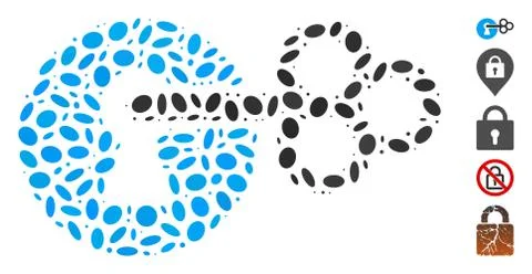 Dot Collage Secret Key Stock Illustration