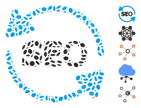Dot Collage Seo Process Stock Illustration