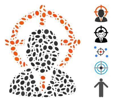 Dot Collage Target Man 스톡 일러스트