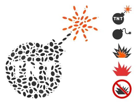 Dot Collage TNT Bomb Stock Illustration