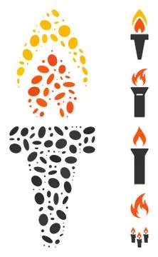 Dot Collage Torch イラスト素材