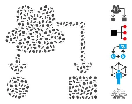 Dot Collage User Routing Scheme Stock Illustration