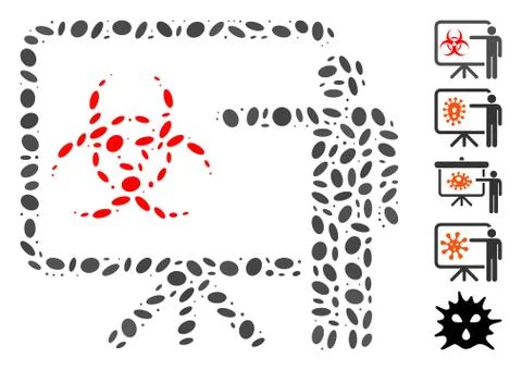 Dot Collage Virus Presentation Board Stock Illustration