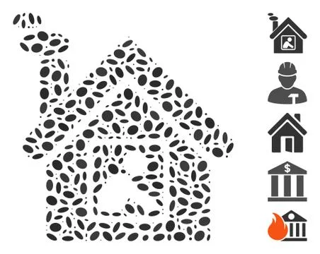 Dot Collage Workshop Building Ilustración de archivo