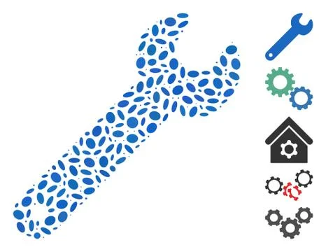 Dot Collage Wrench Stockillustratie