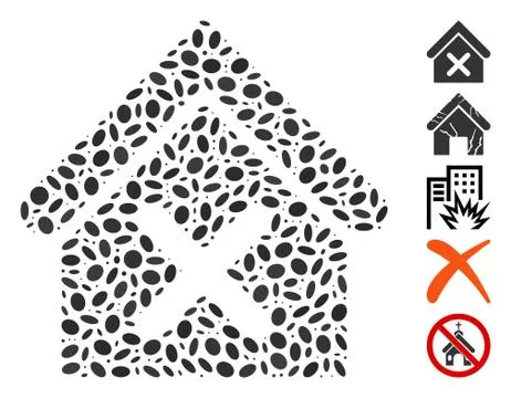 Dot Collage Wrong House Ilustração Stock