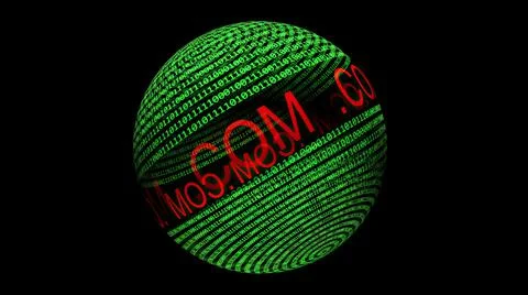 Dot com on binary sphere Stock Illustration