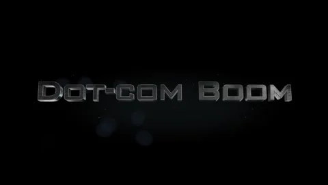 Dot-com Boom title metal text on black alpha channel background 库存影片 295839869