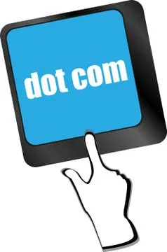Dot com button on computer keyboard key Illustrazione stock