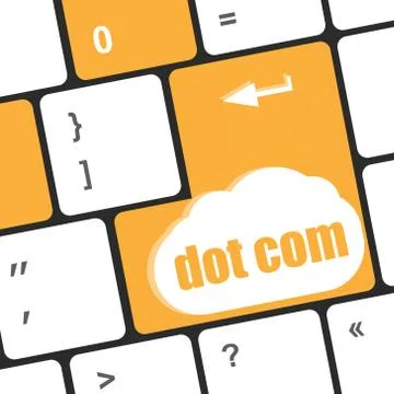 Dot com button on computer keyboard key Illustrazione stock