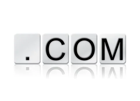 Dot Com Isolated Tiled Letters Concept and Theme Stock Illustration