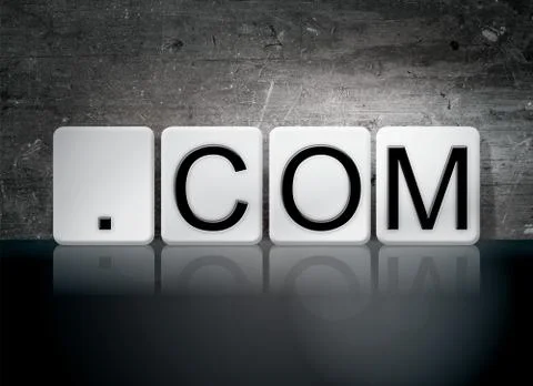Dot Com Tiled Letters Concept and Theme Illustrazione stock